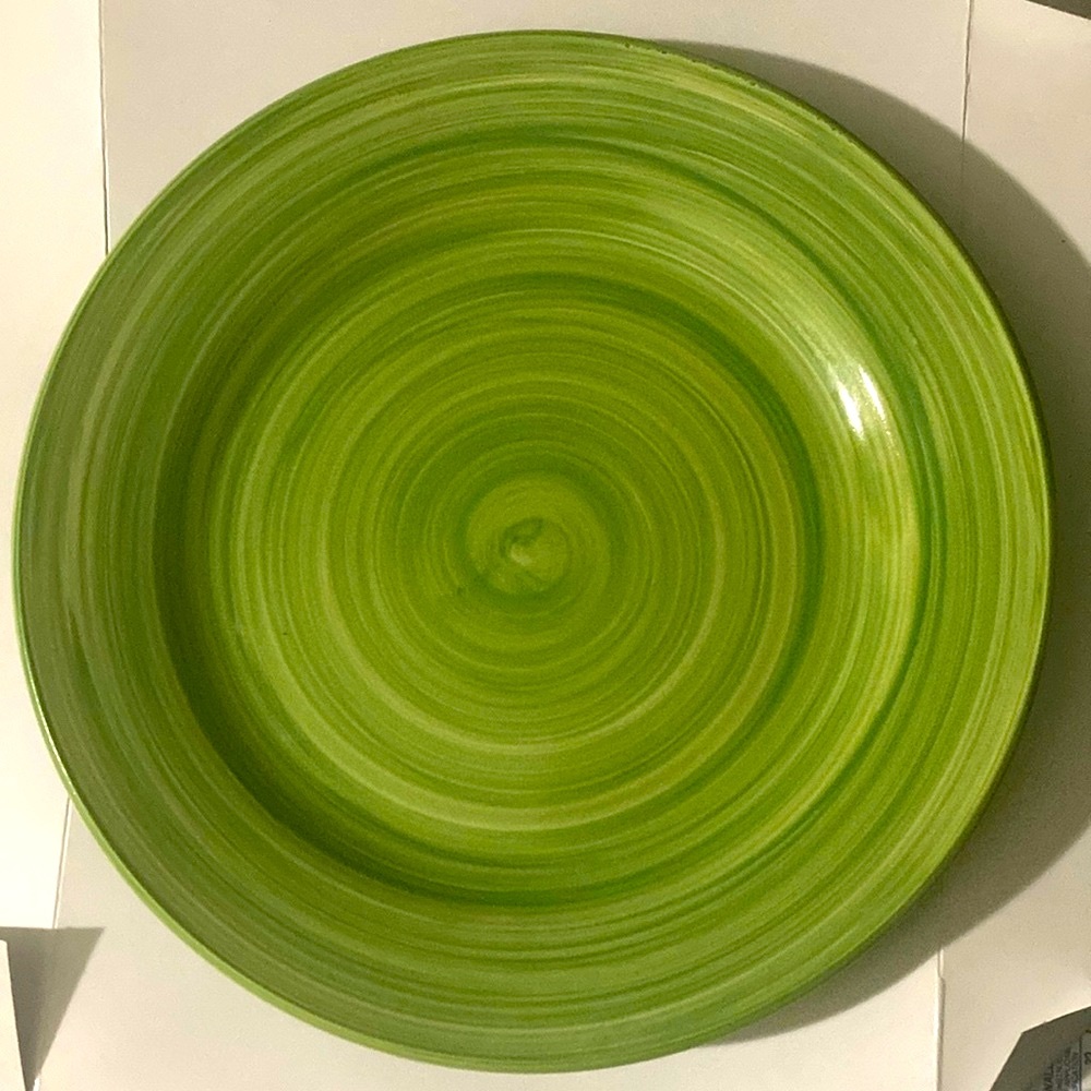 Gallery Green Swirl Ceramic Plate